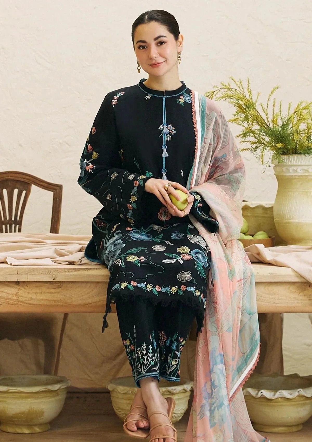 Zara Shahjahan  | Unstitched | Luxury Lawn 3 Piece Embroidered Dress - QHF0023