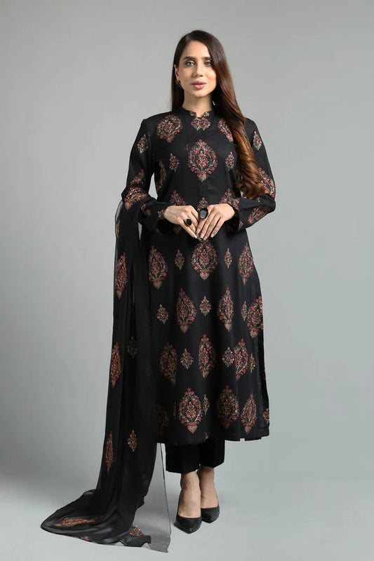 Bareeze | Unstitched | Luxury Lawn 3 Piece Embroidered Dress - QHF0024