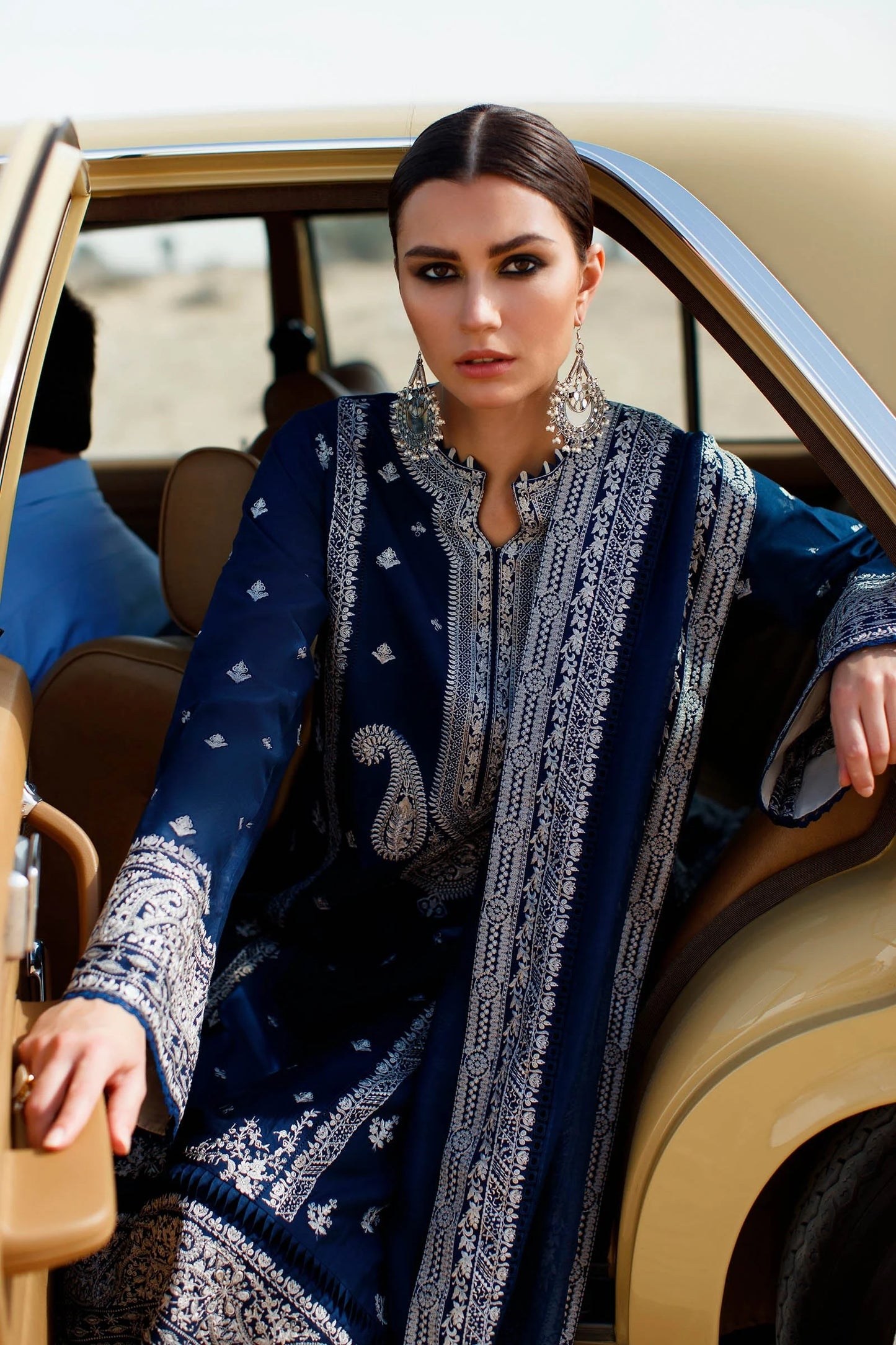 Asim Jofa | Unstitched | Luxury Lawn 3 Piece Embroidered Dress - QHF0026