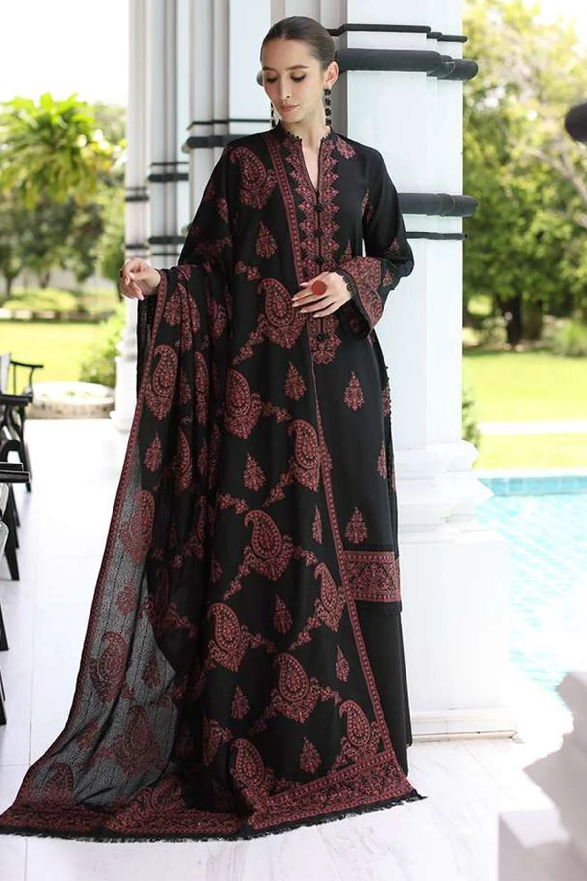 Bareeze | Unstitched | Luxury Lawn 3 Piece Embroidered Dress - QHF0028