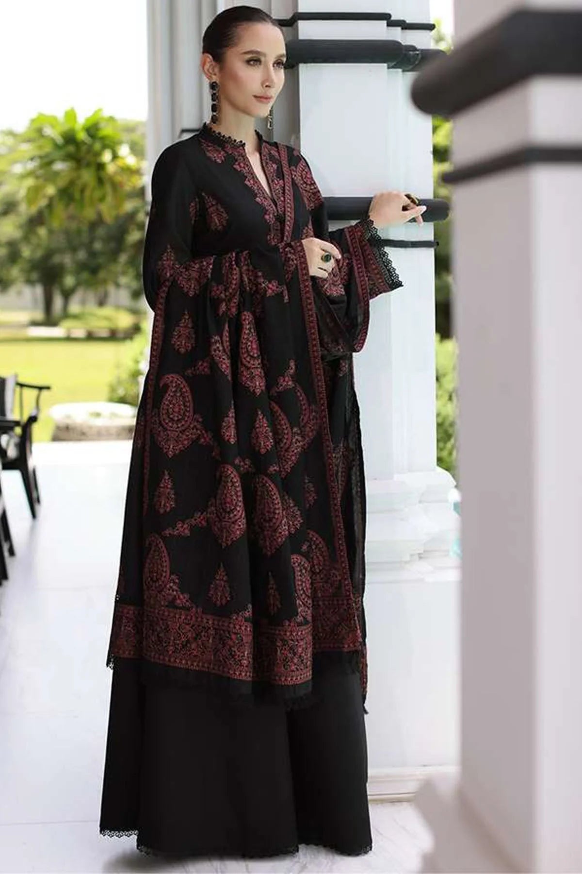 Bareeze | Unstitched | Luxury Lawn 3 Piece Embroidered Dress - QHF0028