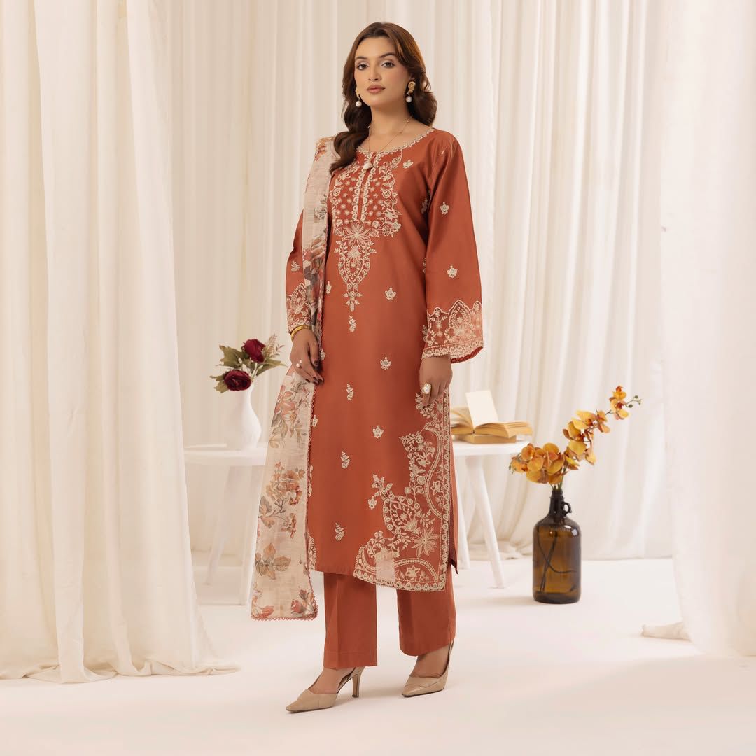 Zara Shahjahan  | Unstitched | Luxury Lawn 3 Piece Embroidered Dress - QHF0032