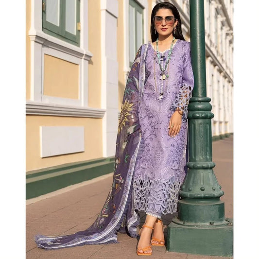 Mushq  | Unstitched | Luxury Lawn 3 Piece Embroidered Dress - QHF0035