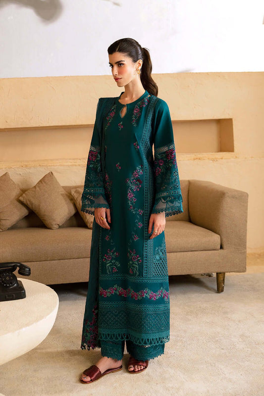 Azure| Unstitched | Luxury Lawn 3 Piece Embroidered Dress - QHF0038