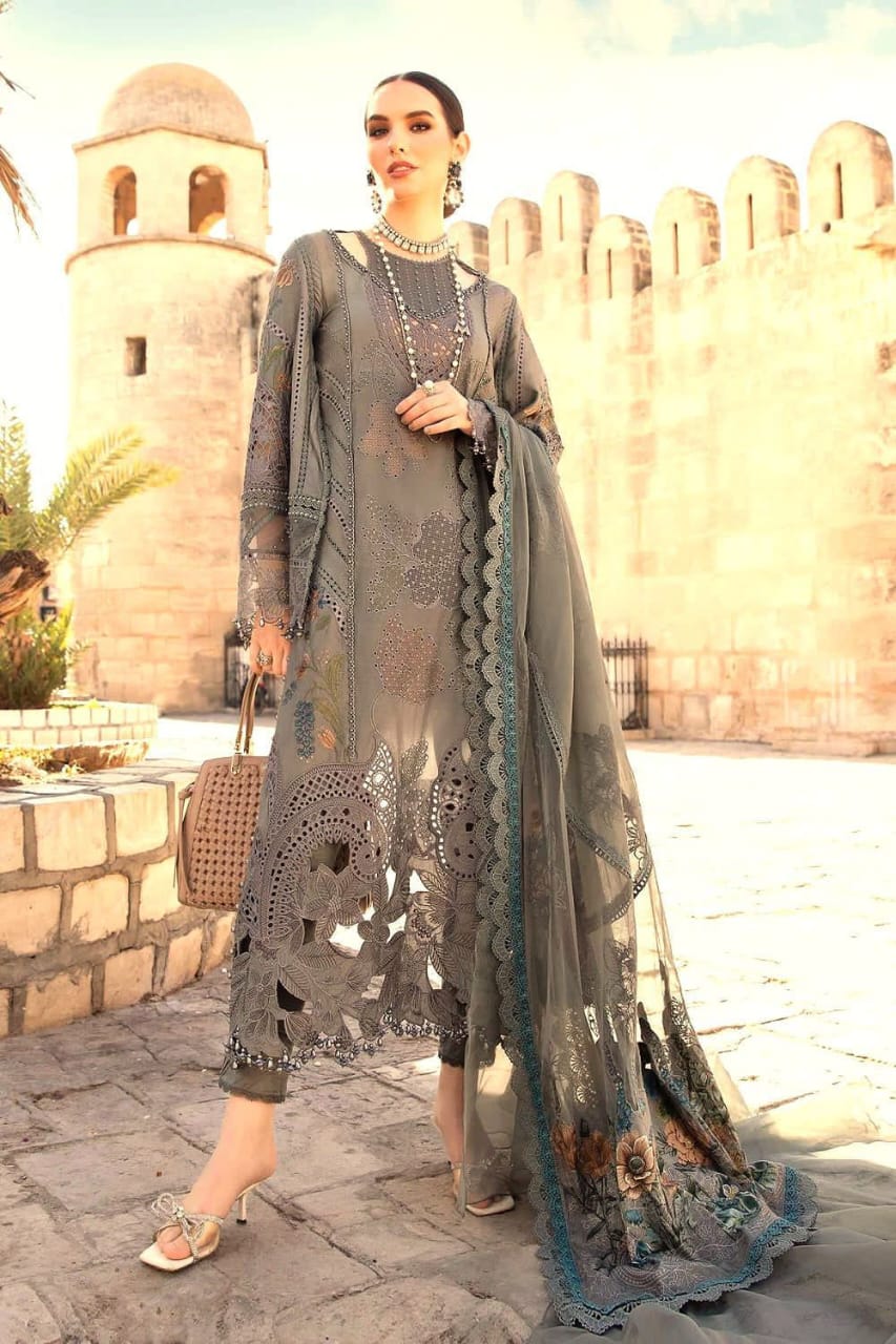 Maria B  | Unstitched | Luxury Lawn 3 Piece Embroidered Dress - QHF0039