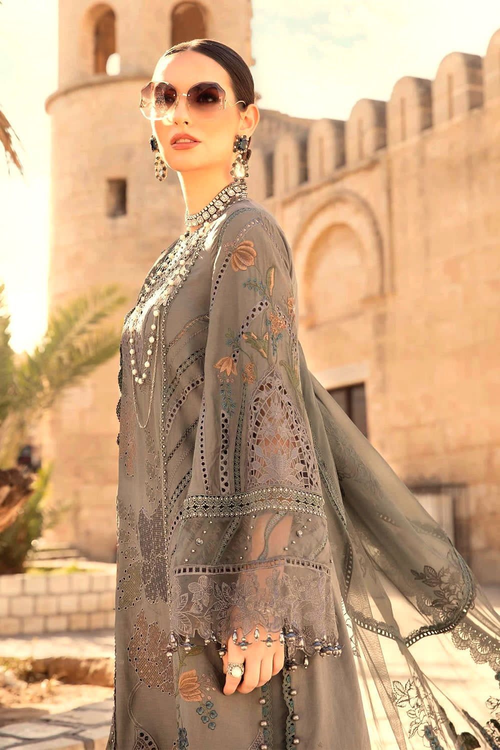 Maria B  | Unstitched | Luxury Lawn 3 Piece Embroidered Dress - QHF0039