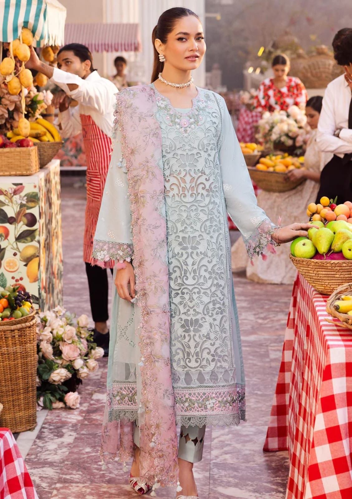 SARDINIA  | Unstitched | Luxury Lawn 3 Piece Embroidered Dress - QHF0041