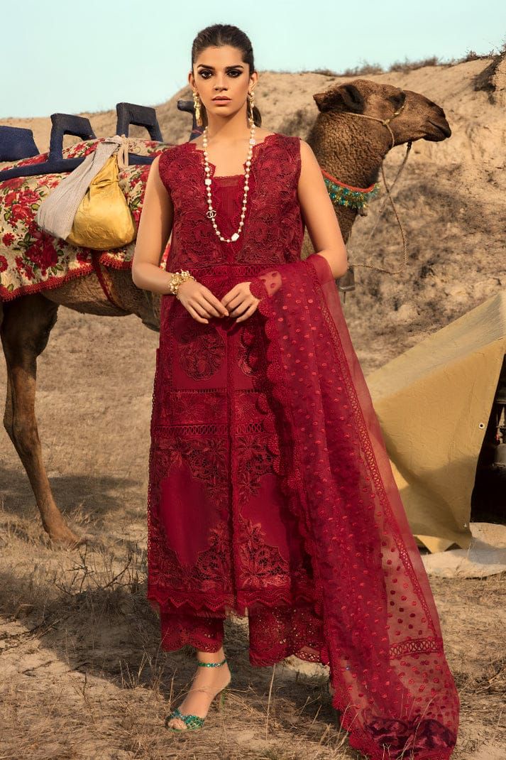 CRIMSON | Unstitched | Luxury Lawn 3 Piece Embroidered Dress - QHF0042