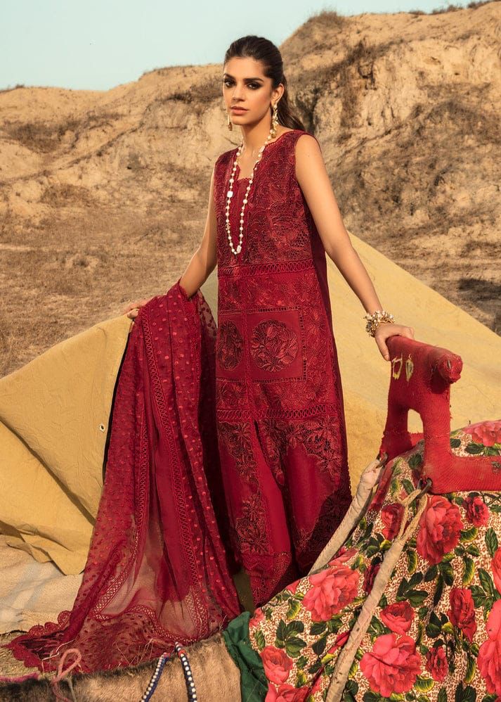 CRIMSON | Unstitched | Luxury Lawn 3 Piece Embroidered Dress - QHF0042