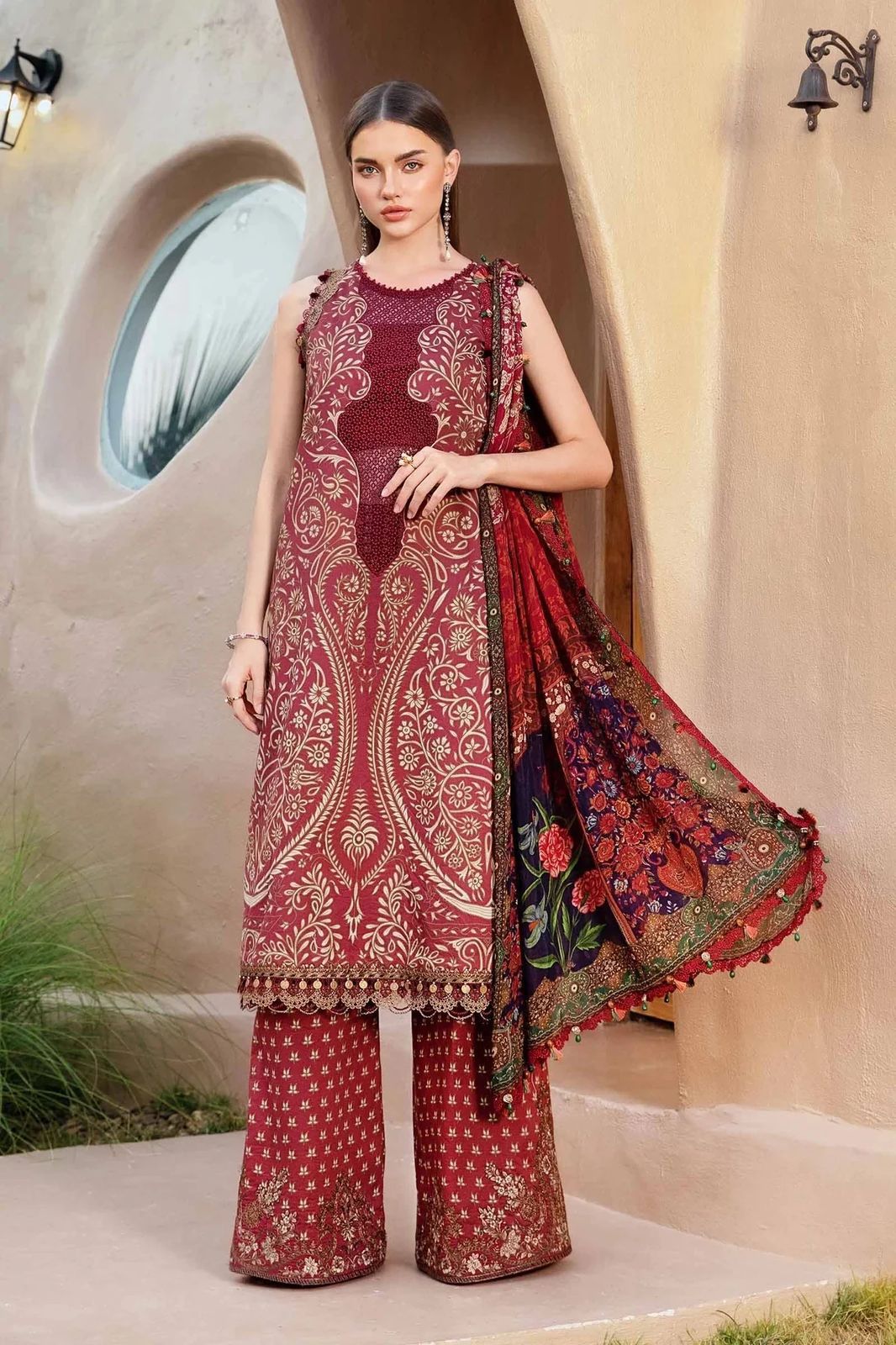 Maria B  | Unstitched | Luxury Lawn 3 Piece Embroidered Dress - QHF0058