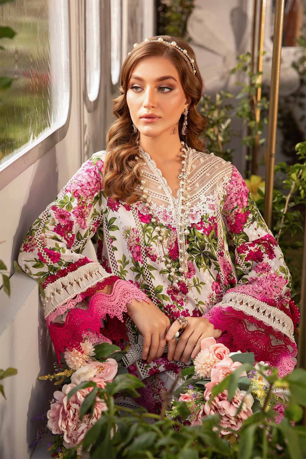 Maria B  | Unstitched | Luxury Lawn 3 Piece Embroidered Dress - QHF0057