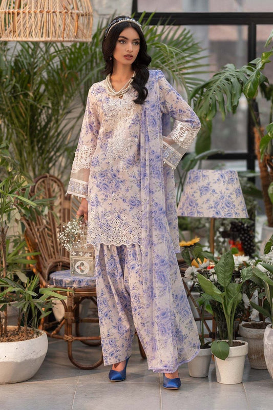 Baroque   | Unstitched | Luxury Lawn 3 Piece Embroidered Dress - QHF0048