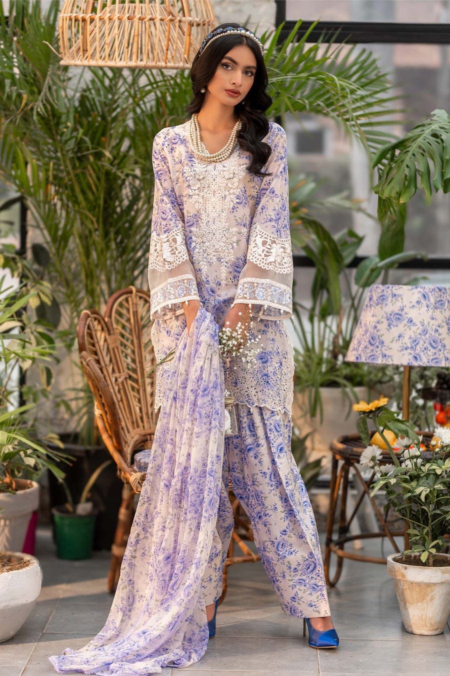 Baroque   | Unstitched | Luxury Lawn 3 Piece Embroidered Dress - QHF0048