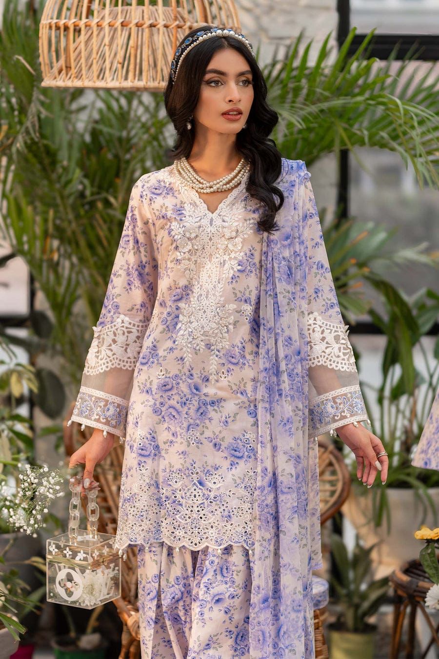 Baroque   | Unstitched | Luxury Lawn 3 Piece Embroidered Dress - QHF0048