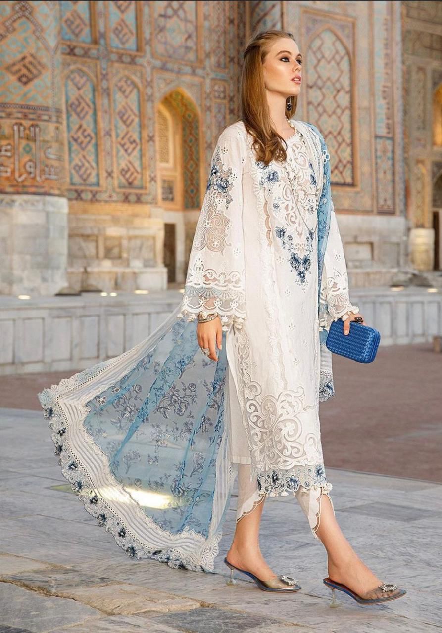 Maria B | Unstitched | Luxury Lawn 3 Piece Embroidered Dress - QHF0060