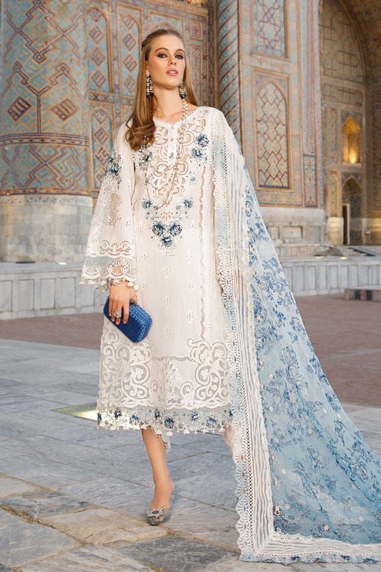 Maria B | Unstitched | Luxury Lawn 3 Piece Embroidered Dress - QHF0060