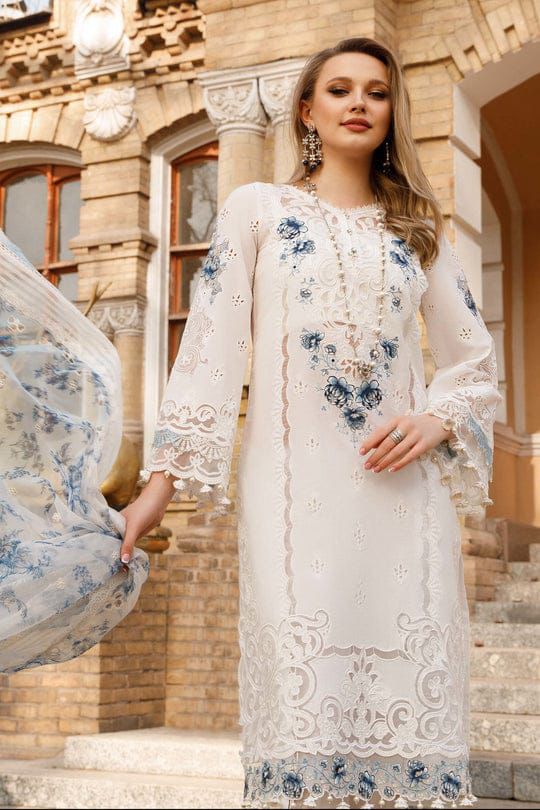 Maria B | Unstitched | Luxury Lawn 3 Piece Embroidered Dress - QHF0060