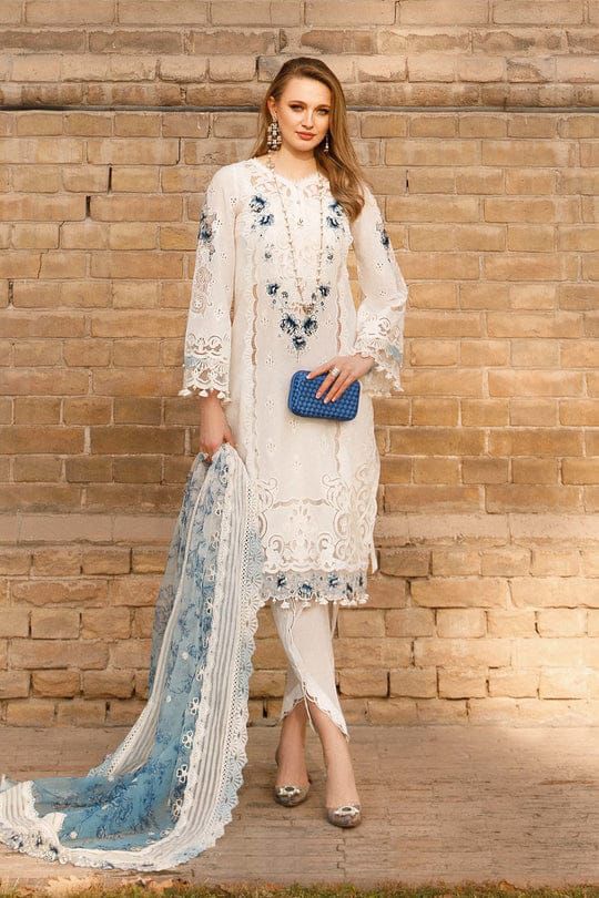 Maria B | Unstitched | Luxury Lawn 3 Piece Embroidered Dress - QHF0060