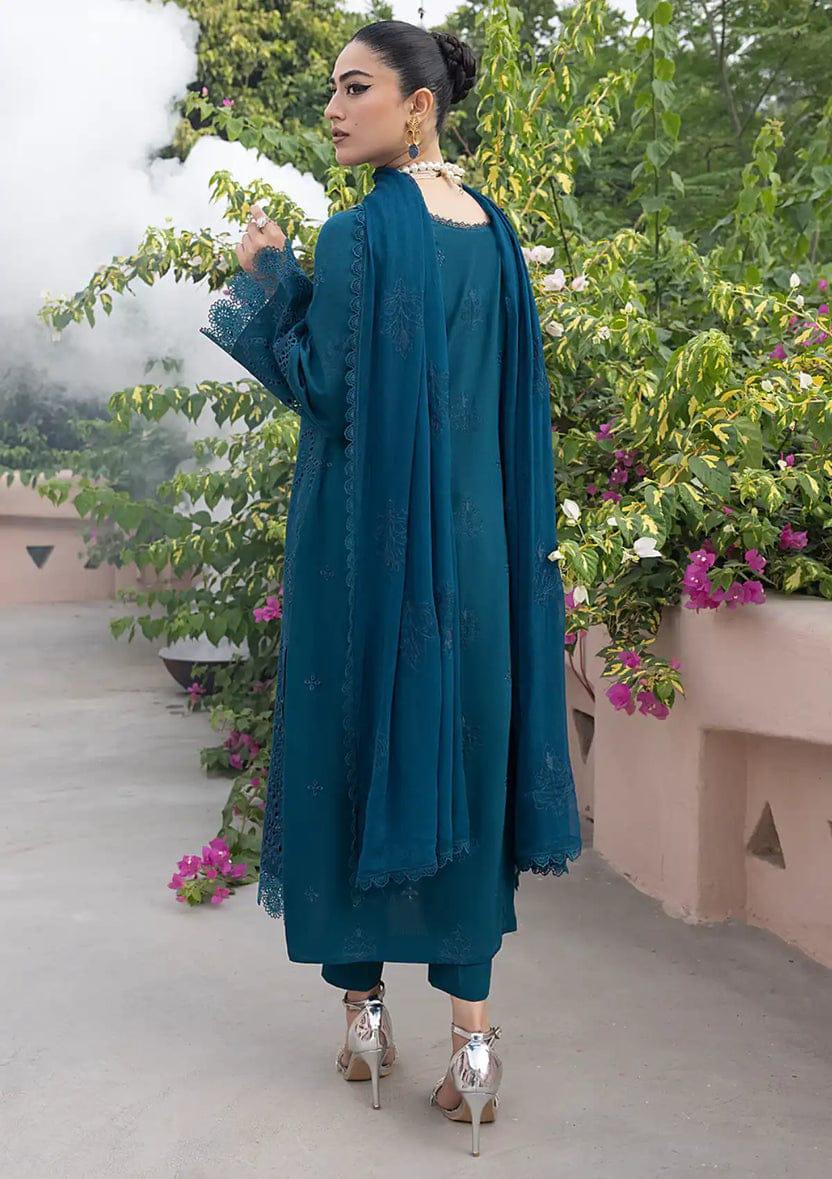 KHAF کھف | Unstitched | Luxury Lawn 3 Piece Embroidered Dress - QHF0065