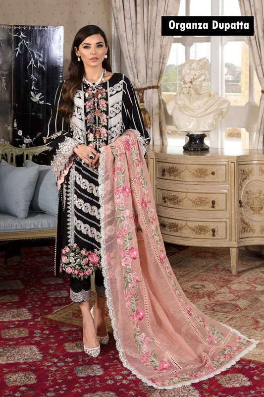 Crimson by Saira Shakira | Unstitched | Luxury Lawn 3 Piece Embroidered Dress - QHF0064