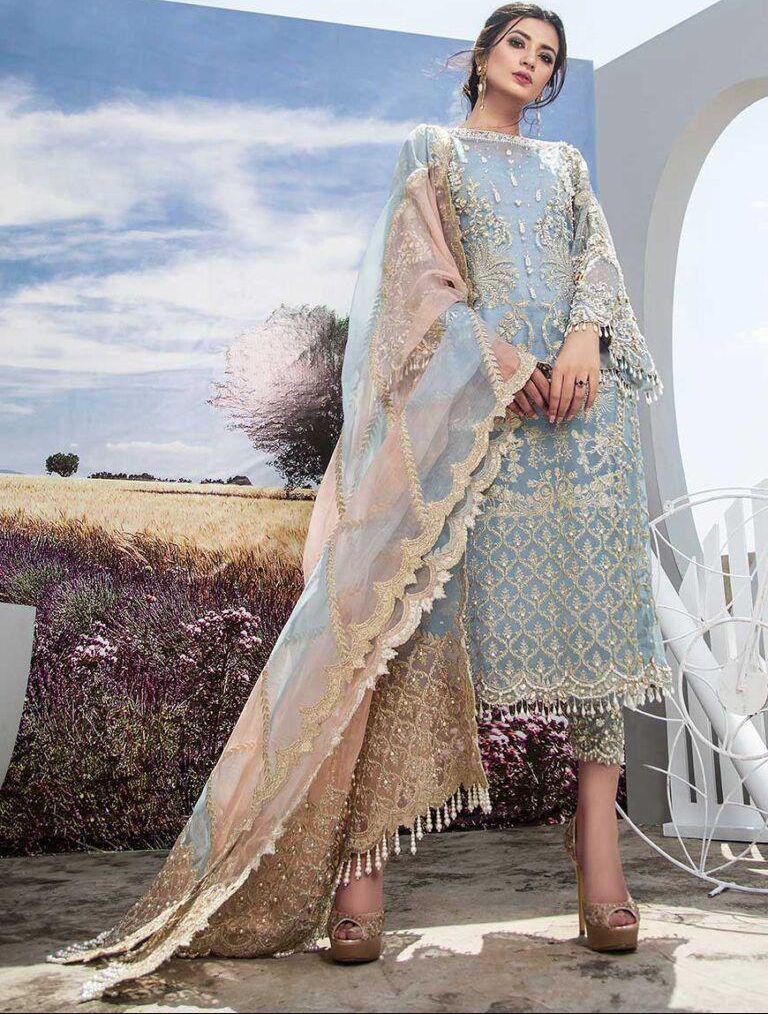 AGHA NOOR | Unstitched | Luxury Lawn 3 Piece Embroidered Dress - QHF0068