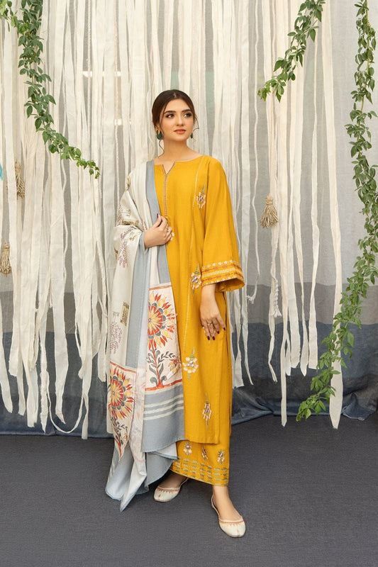 Urge | Unstitched | Luxury Lawn 3 Piece Embroidered Dress - QHF0071