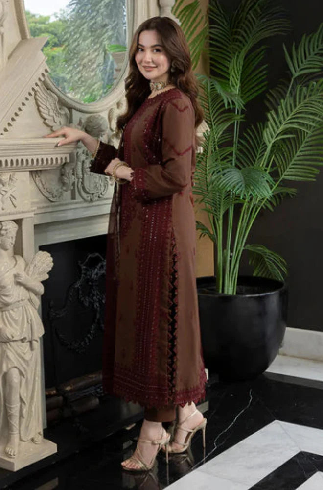 Asim Jofa - 3PC Lawn Embroidered Dress - QHF0002