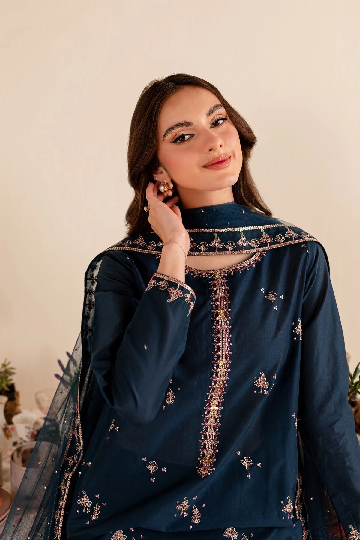 Batik  | Unstitched | Luxury Lawn 3 Piece Embroidered Dress - QHF0012