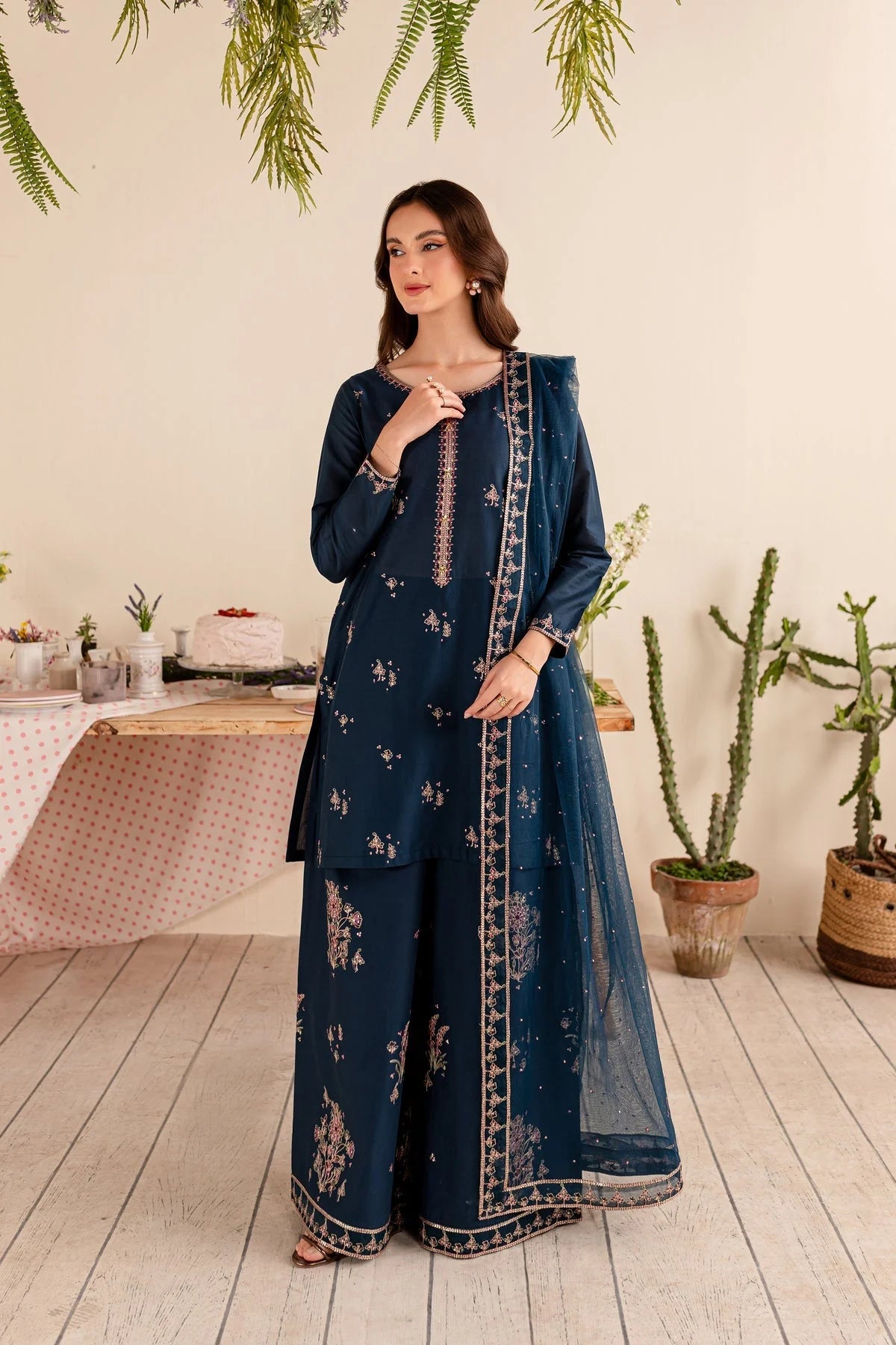 Batik  | Unstitched | Luxury Lawn 3 Piece Embroidered Dress - QHF0012