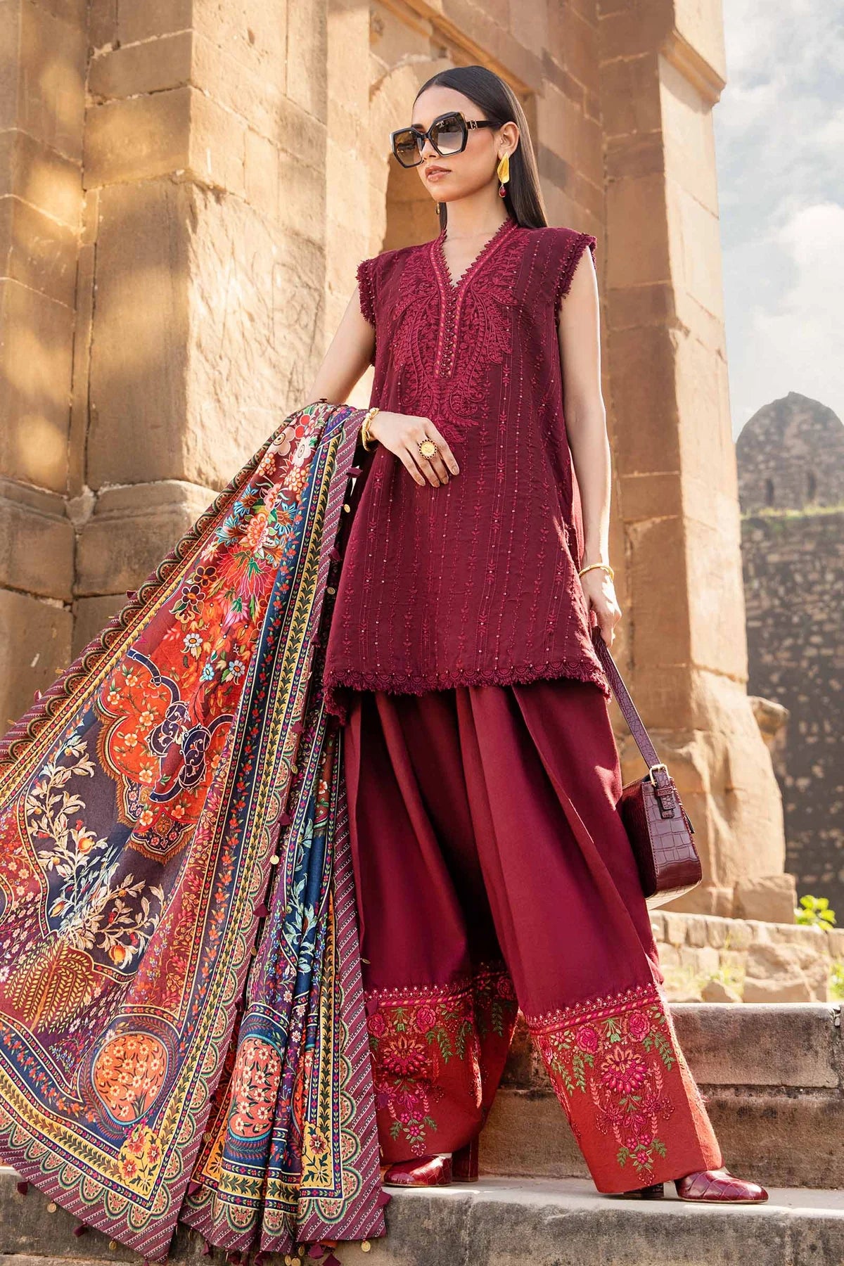 Maria B | Unstitched | Luxury Lawn 3 Piece Embroidered Dress - QHF0018