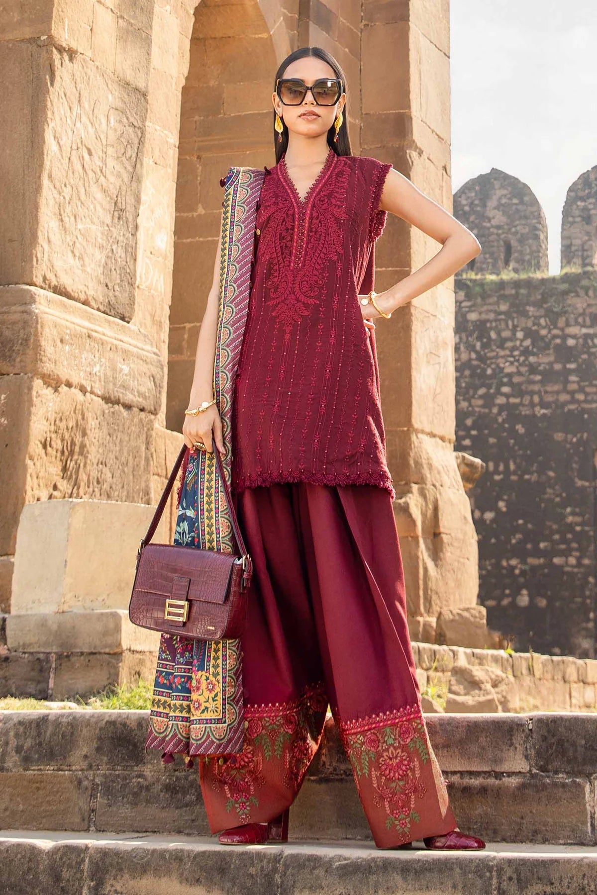 Maria B | Unstitched | Luxury Lawn 3 Piece Embroidered Dress - QHF0018