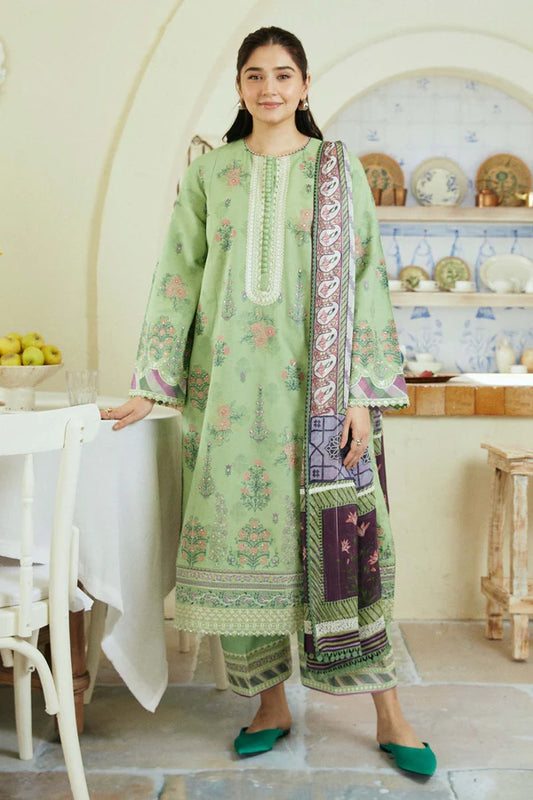 Zara Shahjahan  | Unstitched | Luxury Lawn 3 Piece Embroidered Dress - QHF0020